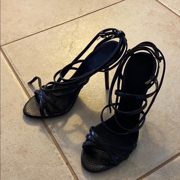 Burberry black leather sandals